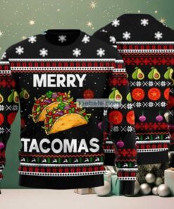 Merry Tacomas Sandwiches Ugly Christmas Sweater Funny
