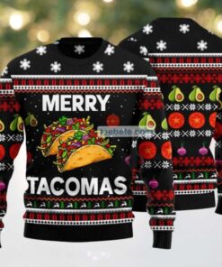 Merry Tacomas Sandwiches Ugly Christmas Sweater Funny