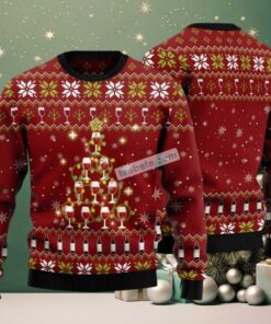 Merry Winemas Tree Ugly Xmas Sweater Red Party