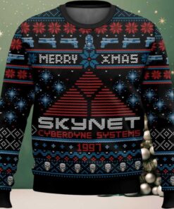 Merry Xmas Skynet Ugly Christmas Sweater Merry Xmas Skynet Ugly Christmas Sweater