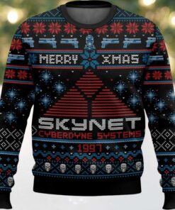 Merry Xmas Skynet Ugly Christmas Sweater Merry Xmas Skynet Ugly Christmas Sweater