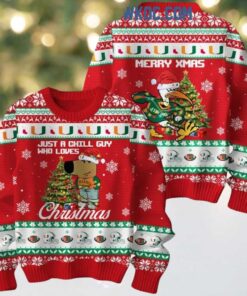 Miami Hurricanes Just A Chill Guy Who Love 2024 Christmas Ugly Sweater