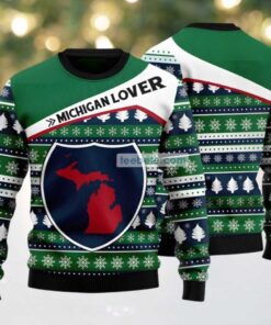 Michigan Lover State Ugly Christmas Sweatshirt Green Best, hoodie, sweater, long sleeve and tank top Michigan Lover State Ugly Christmas Sweatshirt Green Best