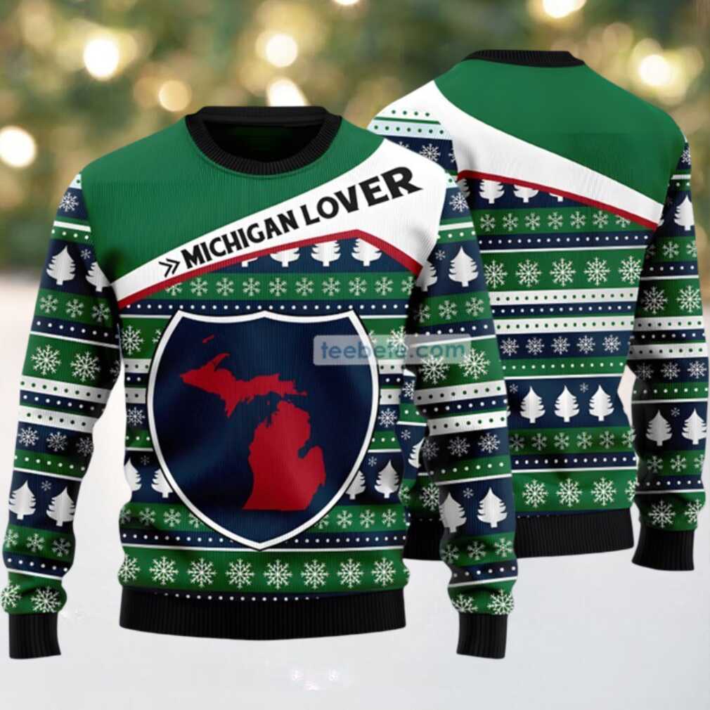 Michigan Lover State Ugly Christmas Sweatshirt Green Best Michigan Lover State Ugly Christmas Sweatshirt Green Best