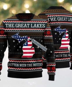 Michigan Smitten With The Mitten Ugly Christmas Sweater Green Vacation