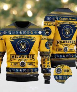Michigan Wolverines Football Team Logo Custom Name NCAA Ugly Christmas Sweater