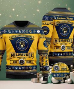 Michigan Wolverines Football Team Logo Custom Name NCAA Ugly Christmas Sweater