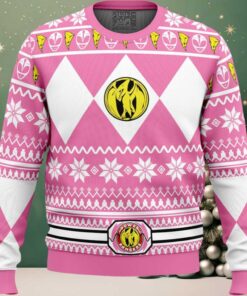 Mighty Morphin Pink Ranger Power Rangers Ugly Christmas Sweater