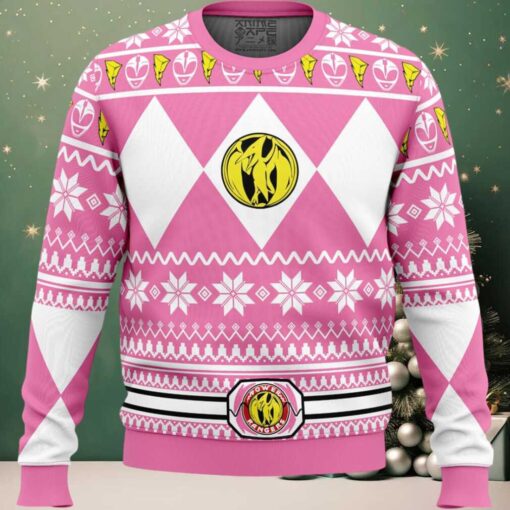 Mighty Morphin Pink Ranger Power Rangers Ugly Christmas Sweater