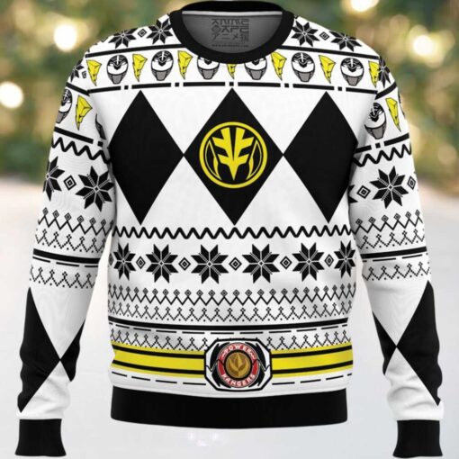 Mighty Morphin White Ranger Power Rangers Ugly Christmas Sweater