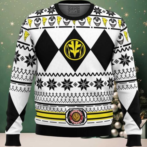 Mighty Morphin White Ranger Power Rangers Ugly Christmas Sweater