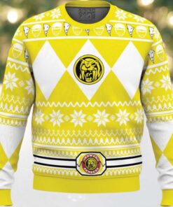 Mighty Morphin Yellow Ranger Power Rangers Ugly Christmas Sweater
