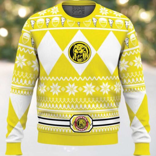 Mighty Morphin Yellow Ranger Power Rangers Ugly Christmas Sweater