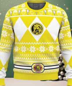 Mighty Morphin Yellow Ranger Power Rangers Ugly Christmas Sweater