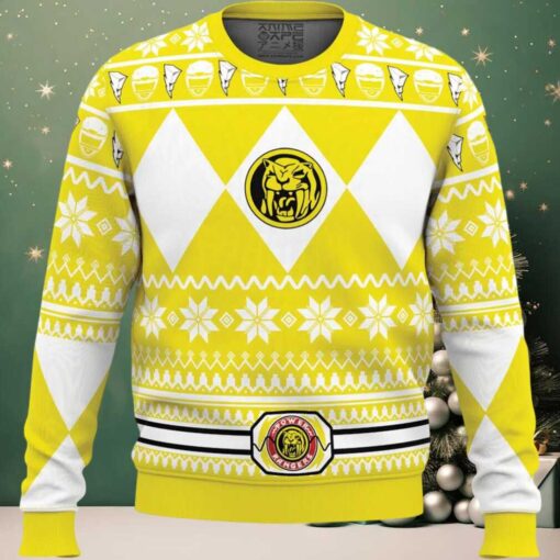 Mighty Morphin Yellow Ranger Power Rangers Ugly Christmas Sweater