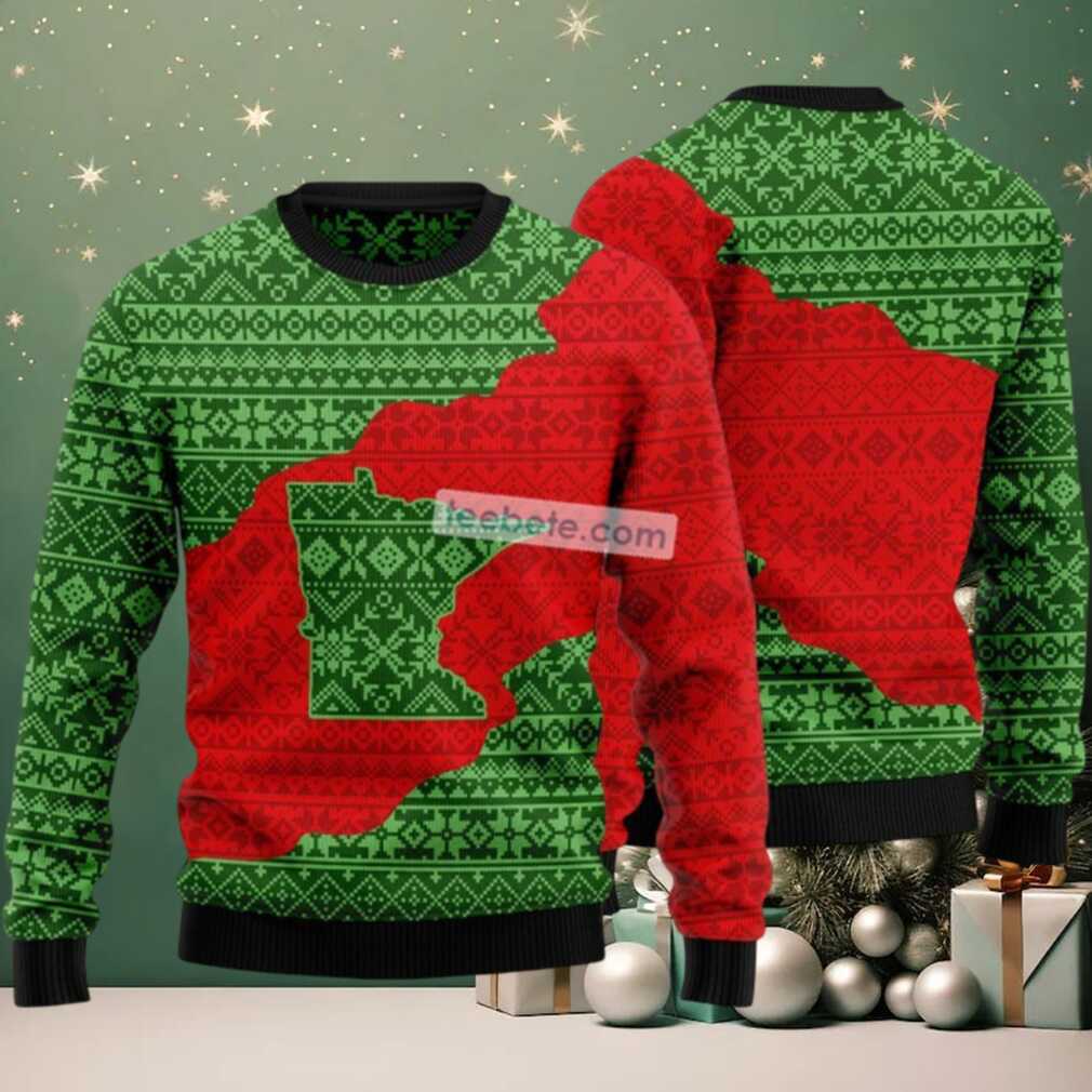 Minnesota Lover State Ugly Christmas Sweater Red Green Family Minnesota Lover State Ugly Christmas Sweater Red Green Family