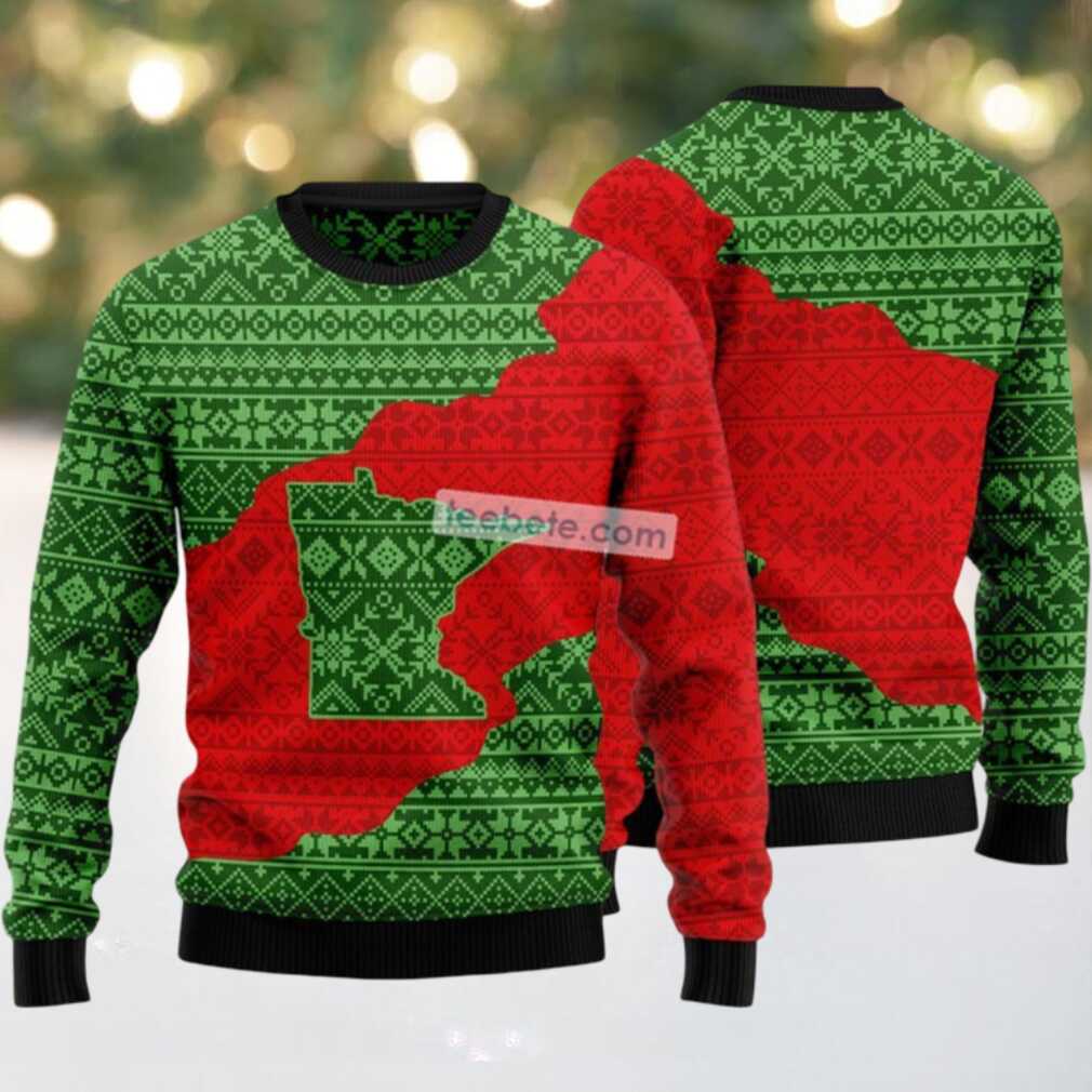 Minnesota Lover State Ugly Christmas Sweater Red Green Family Minnesota Lover State Ugly Christmas Sweater Red Green Family