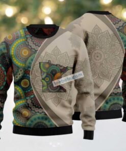 Minnesota Mandala Pattern Ugly Christmas Sweater Grey Cheap