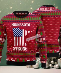 Minnesota Strong Map Ugly Christmas Sweater Red Family Minnesota Strong Map Ugly Christmas Sweater Red Family
