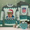 Gray & Red Heart Pattern “Busch Light Grinch Santa” Ugly Christmas Sweater