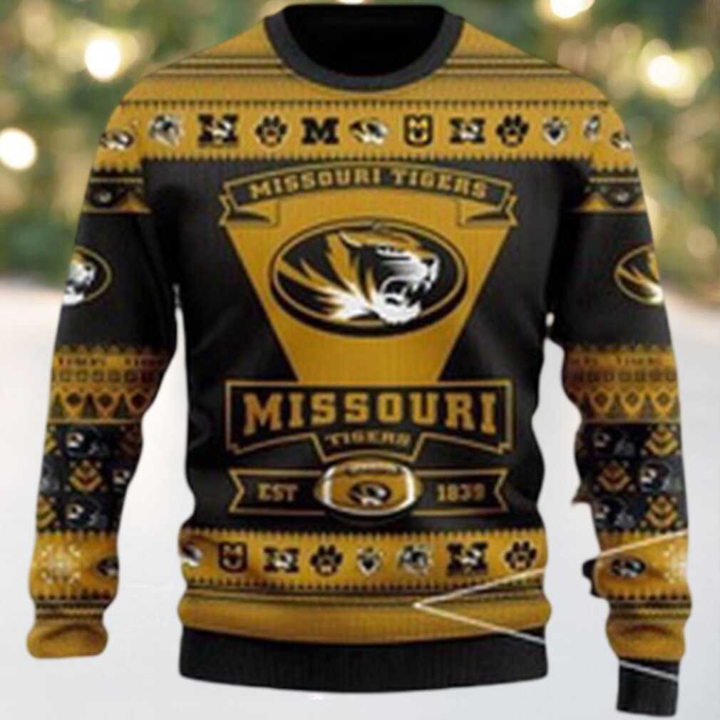Missouri Tigers Logo Custom Name For Football Fans NCAA Ugly Christmas Sweater Missouri Tigers Logo Custom Name For Football Fans NCAA Ugly Christmas Sweater