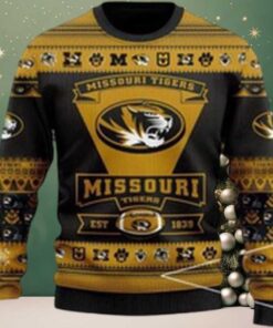 Missouri Tigers Logo Custom Name For Football Fans NCAA Ugly Christmas Sweater