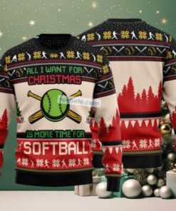 More Time For Softball Ugly Cardigan Christmas