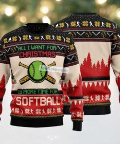 More Time For Softball Ugly Cardigan Christmas, hoodie, sweater, long sleeve and tank top More Time For Softball Ugly Cardigan Christmas