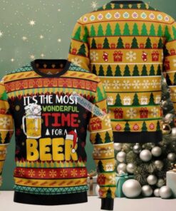 Most Wonderful Time For A Beer Xmas Ugly Sweater Most Wonderful Time For A Beer Xmas Ugly Sweater