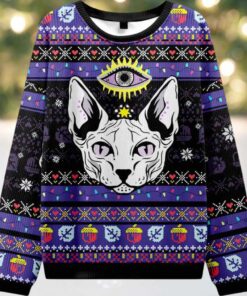 Mystical Cat Ugly Christmas Sweater