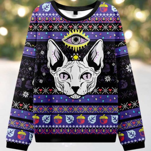 Mystical Cat Ugly Christmas Sweater