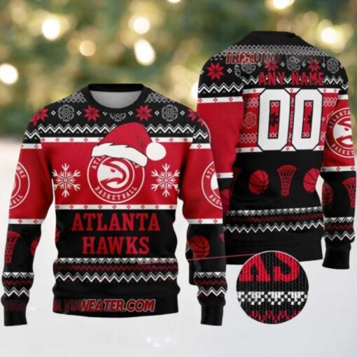 NBA Atlanta Hawks Santa Dunk Ugly Christmas Sweater