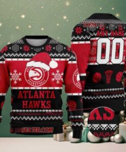 NBA Atlanta Hawks Santa Dunk Ugly Christmas Sweater