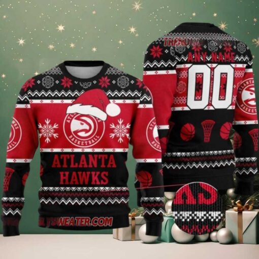 NBA Atlanta Hawks Santa Dunk Ugly Christmas Sweater