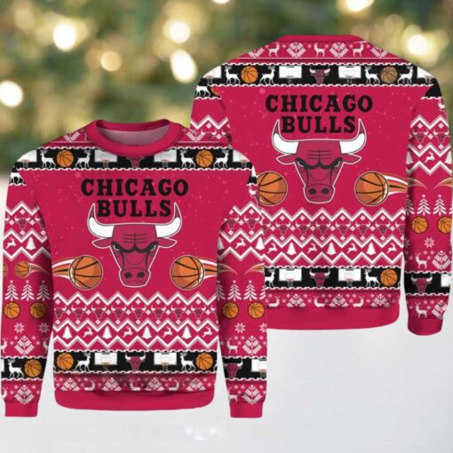 NBA Chicago Bulls Hoops & Holiday Cheer Ugly Christmas Sweater