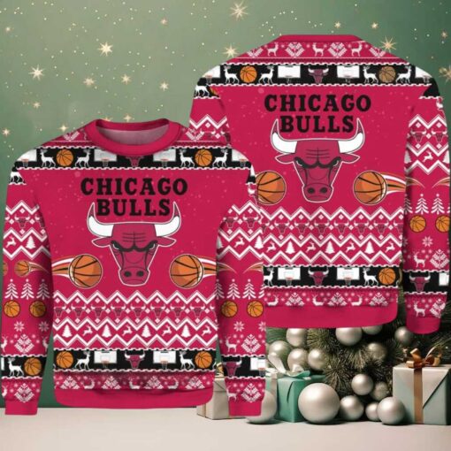 NBA Chicago Bulls Hoops & Holiday Cheer Ugly Christmas Sweater
