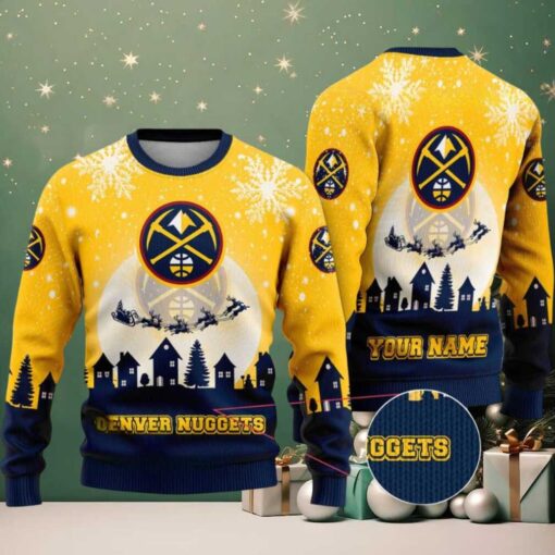 NBA Denver Nuggets Sleigh Ride Dunk Ugly Christmas Sweater
