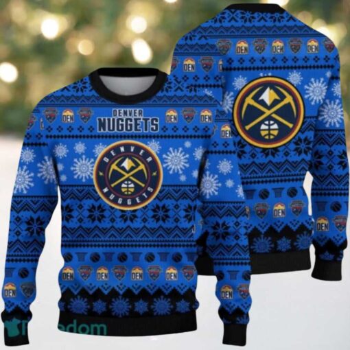 NBA Denver Nuggets Snowfall Hoops Ugly Christmas Sweater