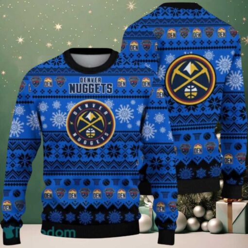 NBA Denver Nuggets Snowfall Hoops Ugly Christmas Sweater