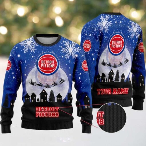NBA Detroit Pistons Sleigh Ride Slam Ugly Christmas Sweater