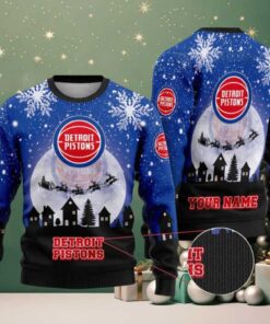 NBA Detroit Pistons Sleigh Ride Slam Ugly Christmas Sweater