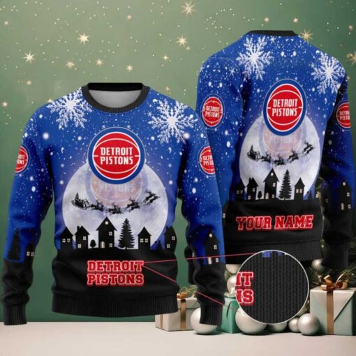 NBA Detroit Pistons Sleigh Ride Slam Ugly Christmas Sweater