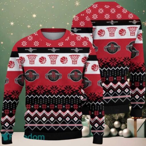 NBA Houston Rockets Festive Court Drive Ugly Christmas Sweater