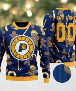 NBA Indiana Pacers Gingerbread Court Ugly Christmas Sweater