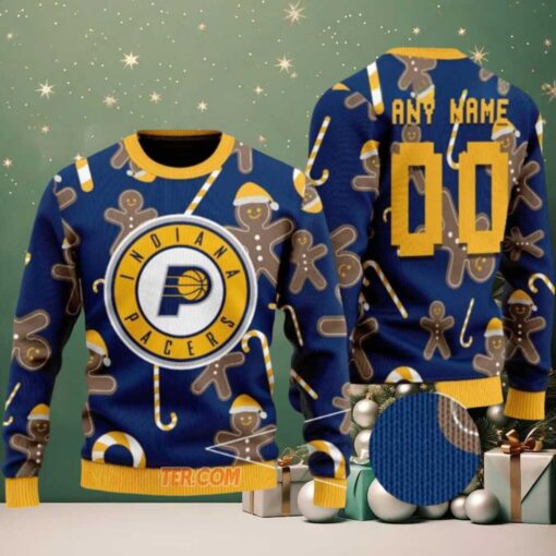 NBA Indiana Pacers Gingerbread Court Ugly Christmas Sweater