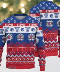 NBA La Clippers Hoops & Snowflakes Ugly Christmas Sweater