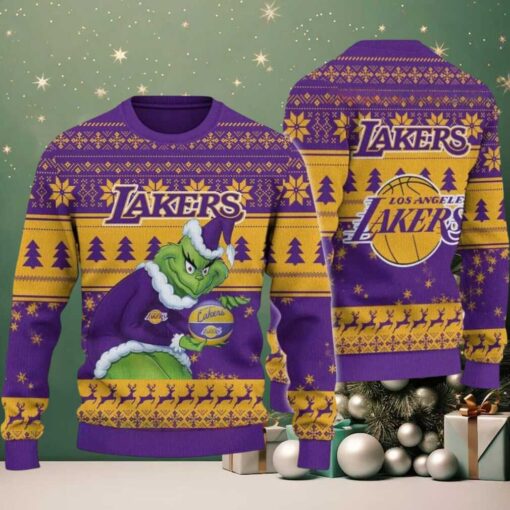 NBA Los Angeles Lakers Grinch Stolen Ugly Christmas Sweater