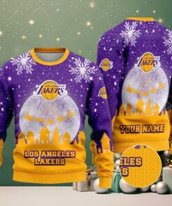 NBA Los Angeles Lakers Moonlit Court Ugly Christmas Sweater