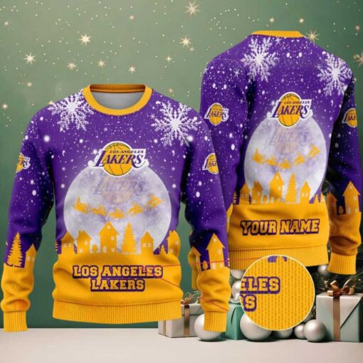 NBA Los Angeles Lakers Moonlit Court Ugly Christmas Sweater