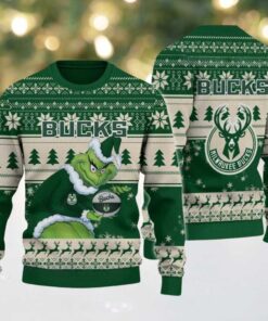 NBA Milwaukee Bucks Grinch Stolen Ugly Christmas Sweater